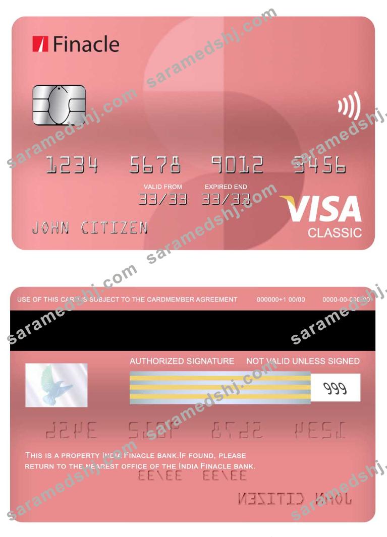 India Finacle bank visa classic card